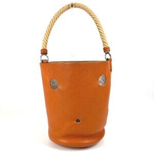 HERMES Shoulder bag Hand Bag Manjowar MM Taurillon Clemence Orange